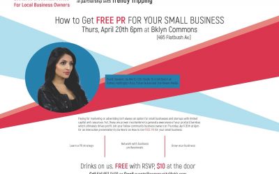 Community Life’s Lecture & Cocktails Series: How to get free PR for your small business, April 20th